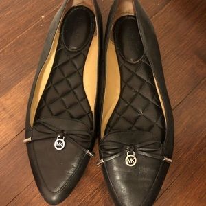 Michael Kors black leather flats